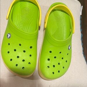 CROCS Kids Lime Green and Yellow Clogs
